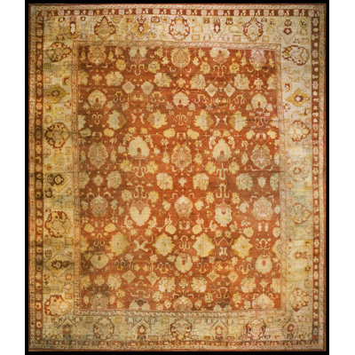 Tapis Oushak turc antique à grande échelle