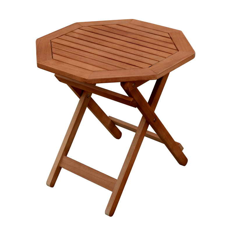 Vang Octagonal Eucalyptus Solid Wood Outdoor Bistro Table - 50 cm W 50 cm D