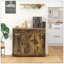 Buffet avec rangement, buffet avec panneaux de porte sculptés, armoire de rangement moderne à 4 portes avec tablettes réglables pour le salon et la cuisine-1436736903