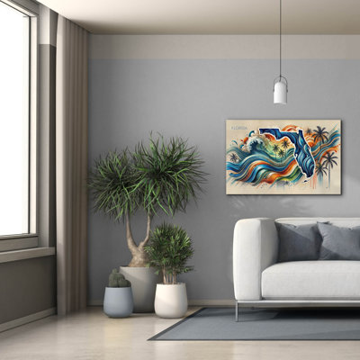  «Florida Abstract» par Rey Klimt, art mural sur toile, 40 po x 26 po