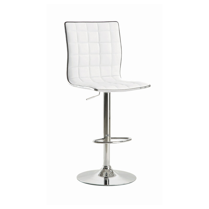 Iancarlo Swivel Upholstered Adjustable Height Counter Stool, White
