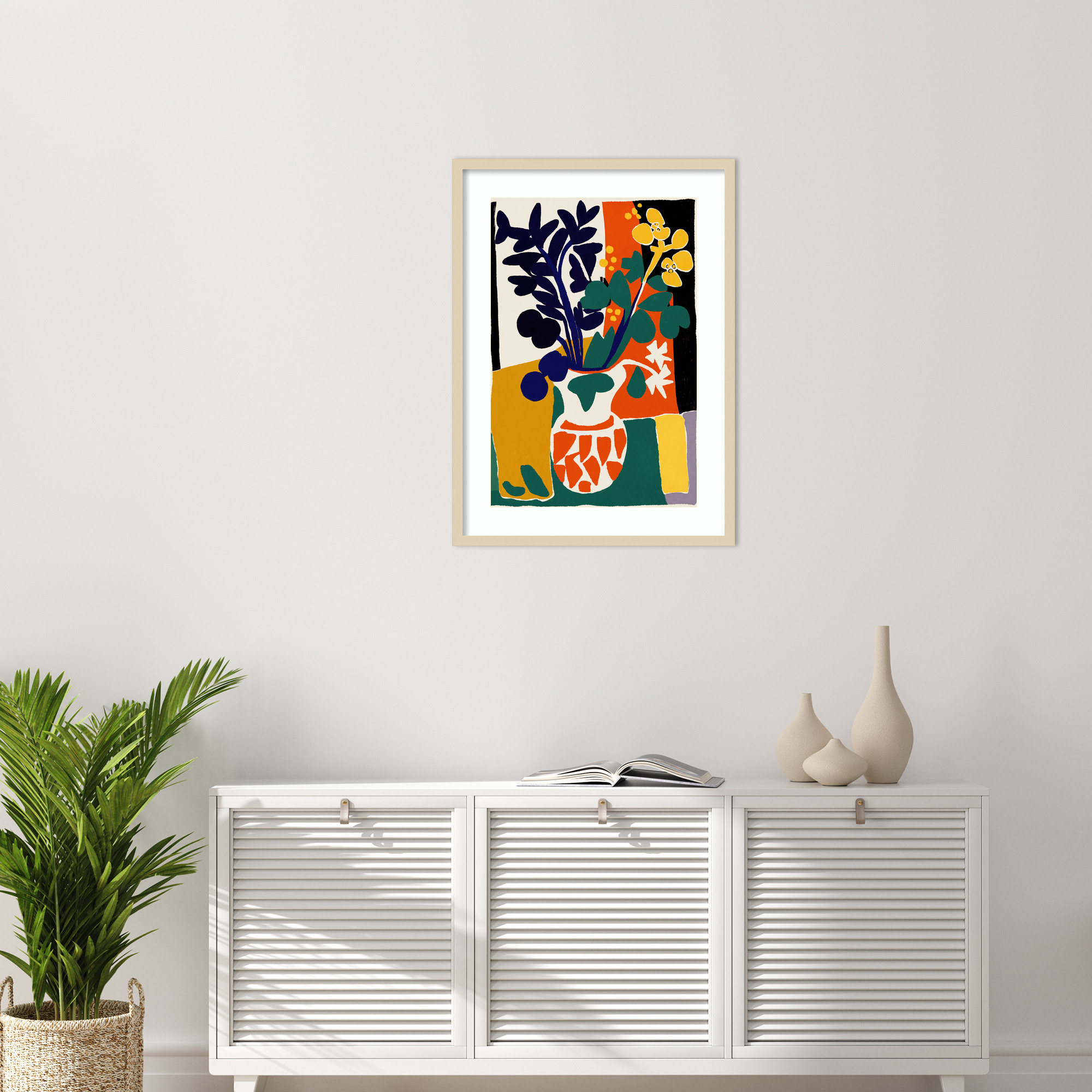 France Floral Impressions by Treechild Wood Framed Wall Art Print, 33" H x 24" W, Brown