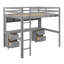 Lit mezzanine avec bureau, armoires, tiroirs et plateau de chevet, station de charge-206648833