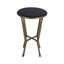 Table d'appoint ronde en métal et en granite l 15,5 po Ivy