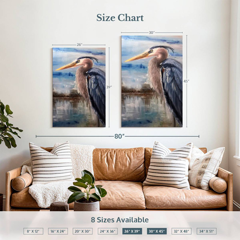 Brampt Resting Great Blue Heron, 39" H x 26" W