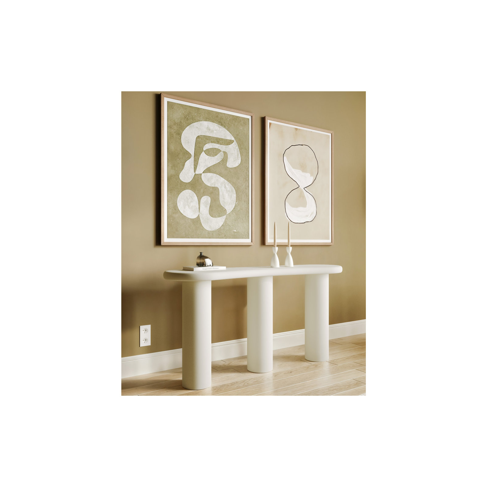 Kaden Wooden Console Table In Rice