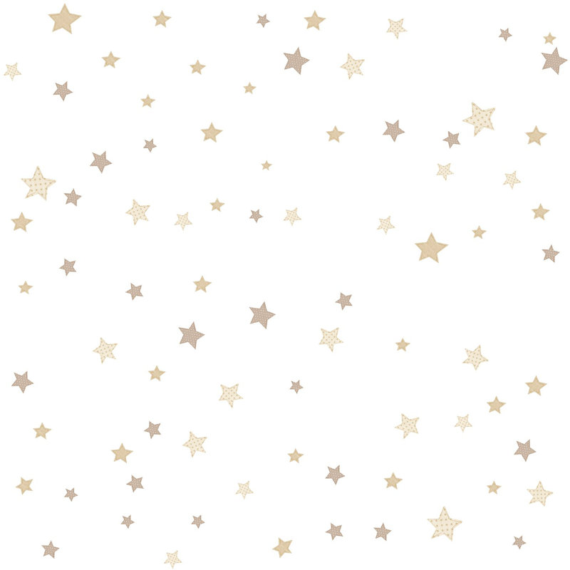 Rouleau de papier peint 2 étoiles Little Explorers, Beige