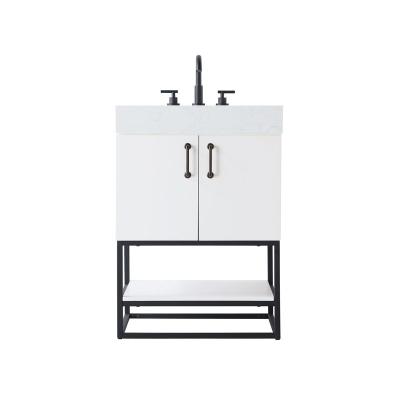 24 inch Single Bathroom Vanity, White