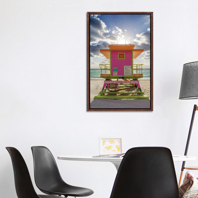 Pink Lifeguard House Vertical, Miami Beach, Florida by Susanne Kremer - Gallery-Wrapped Canvas Giclée on Canvas