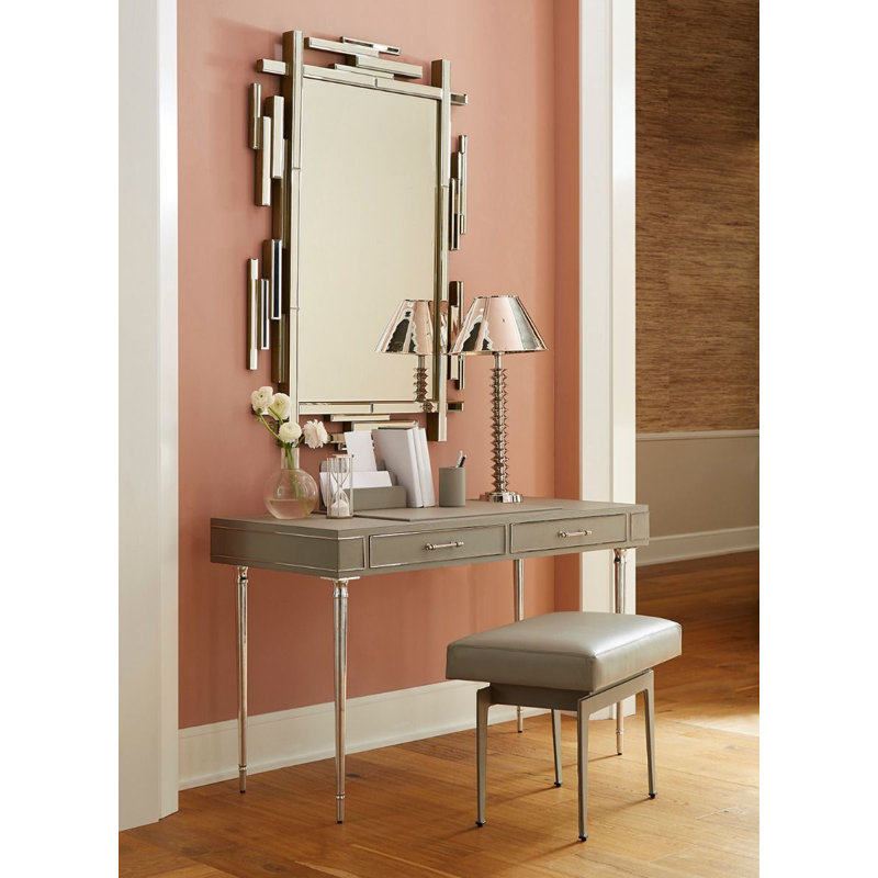 Edith Flat Metal Wall Mirror, Bronze