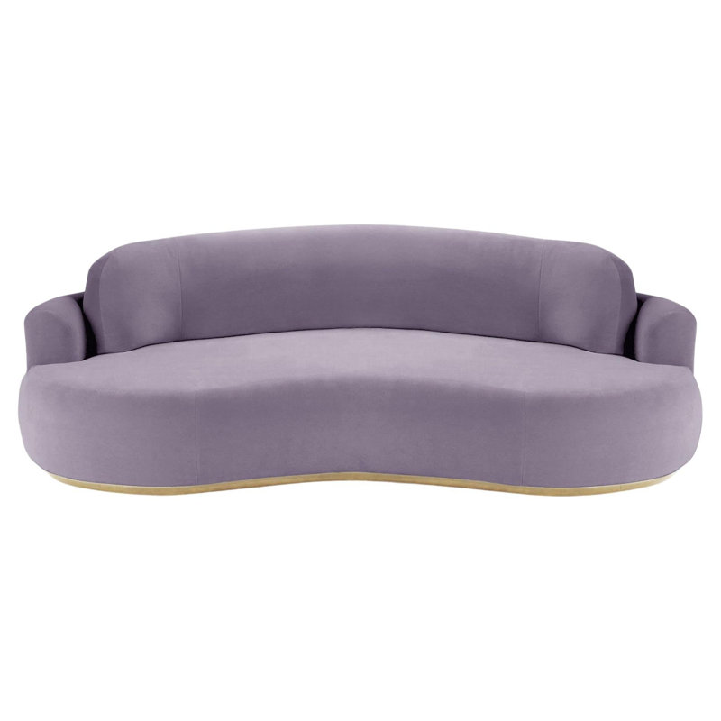 Naked Sofa, Paris Lavanda Velvet, 31" H x 95" W x 52" D, Natural