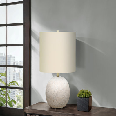 Lighting, 20"H, Table Lamp, Grey Concrete, Ivory / Cream Shade, Contemporary