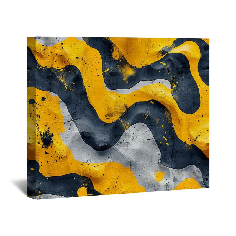 "Vagues" sur toile, H 16 po x l 20 po x P 3 po