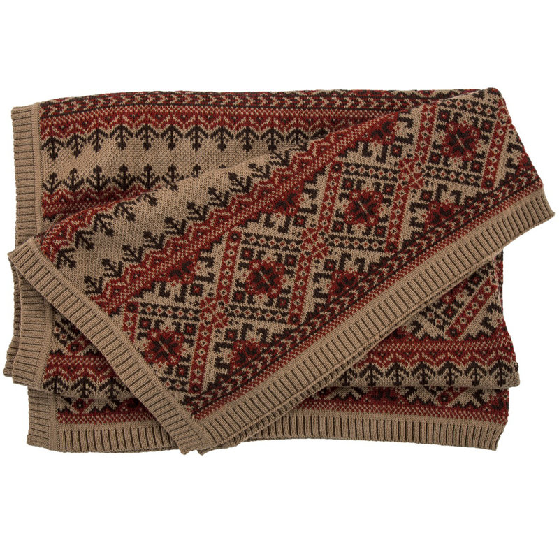 Jeté tricoté Veramae Fair Isle, Brun