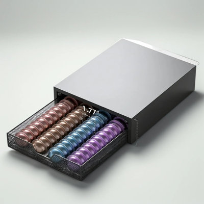 Nespresso Vertuo Capsule Holder Organizer, High-Capacity Coffee Pod Storage Rack For 60 Small Or 40 Large Pods, Durable Metal Countertop Dispenser With Modern Design
