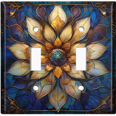 Couvercle de plaque d'interrupteur en métal; Mandala floral imprimé US