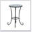 Patio Side Table with Shelf,Blue+Black