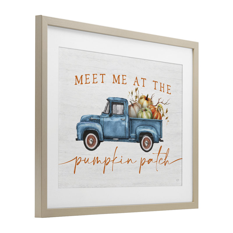 «Meet Me Pumpkin Patch», impression par Lux + Me Designs, H 17 po x l 21 po, Cadre de récolte en pin