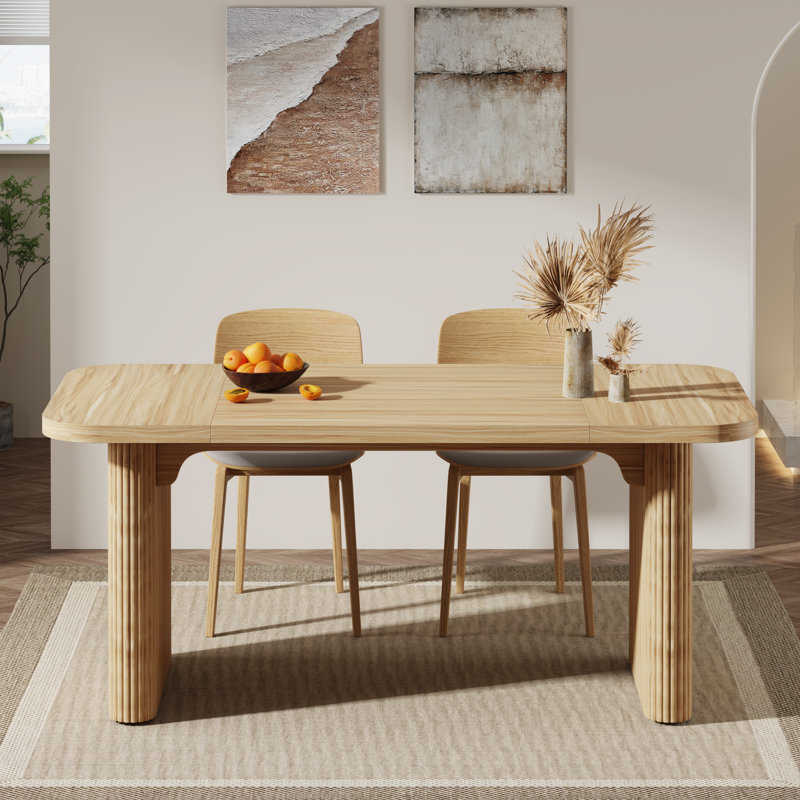 Johen 62.99'' L x 31.5'' W Rectangular Dining Table with Engineered Wood Tabletop, Oak