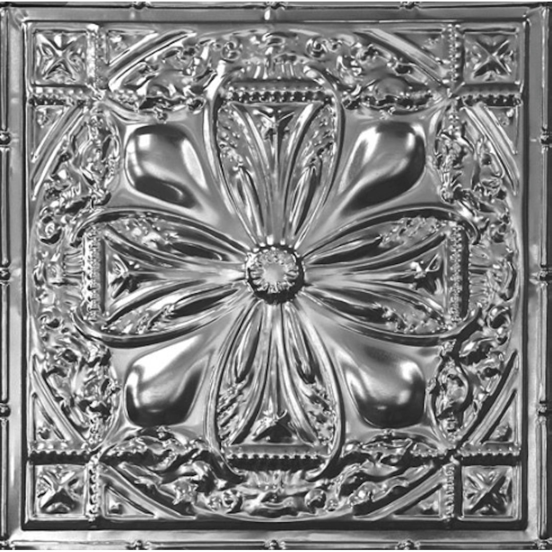 23.75'' L x 23.75'' W Tin Drop-In Ceiling Tile In Silver (Set of 20) Chelsea Decorative Metal Co