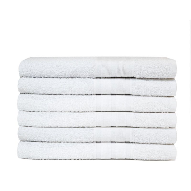 Ensemble de serviettes de bain 100% coton 6 pièces Nelcy, Blanc