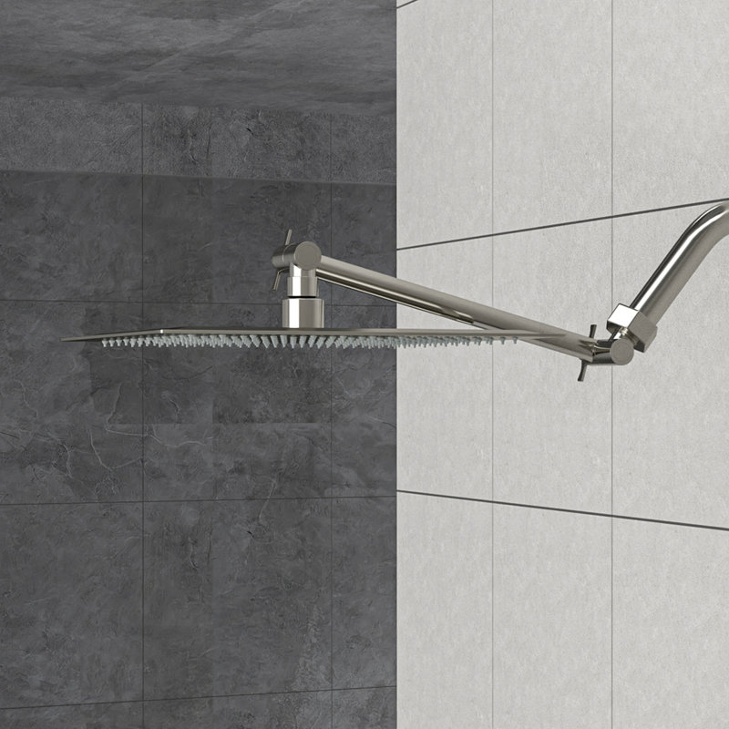Rain Shower Head With Shower Arm  (10 Inch Square)