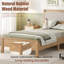 Cadre de lit en bois massif avec tête et pied de lit rembourrés pour enfants et adolescents, lit plateforme rustique et minimaliste avec dégagement sous le lit et sans sommier nécessaire, taille Twin XL, naturel-1532766955-1532766956
