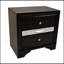 Table de chevet 2 tiroirs de style traditionnel en bois de couleur noire