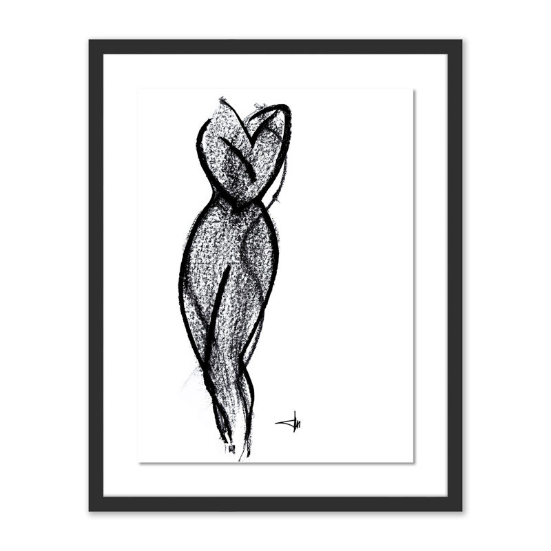 Nude 6 Print by Johan Gert Manschot, 24" H x 19" W x 1.5" D, Black