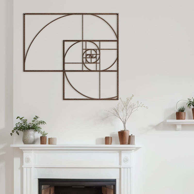 Décoration murale en métal, H 18 po x l 18 po x P 0,05 po, Bronze