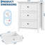 Commode 3 tiroirs pour chambre à coucher, commode moderne avec boutons en métal, table de chevet de 27,5 po de large pour chambre de bébé, salon, appartement-666799853