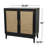 Wood 1 Shelf and 2 Door Room Cabinet with Cane Front Doors and Gold Handles-283052521