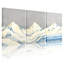 «Abstract Mountain Peaks Water Reflection Sky Light Blue Waves», ensemble de 3 impressions sur toile-552728496