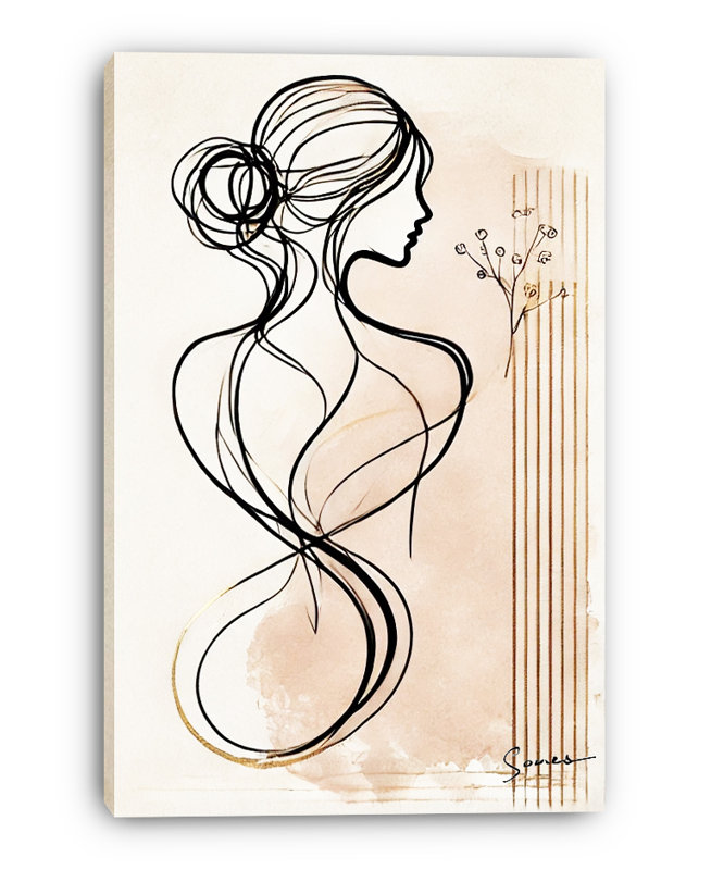 «Parisian Glamour», art mural sur toile tendue «Fashion Woman with Perfume Bottle», H 48 po x l 36 po