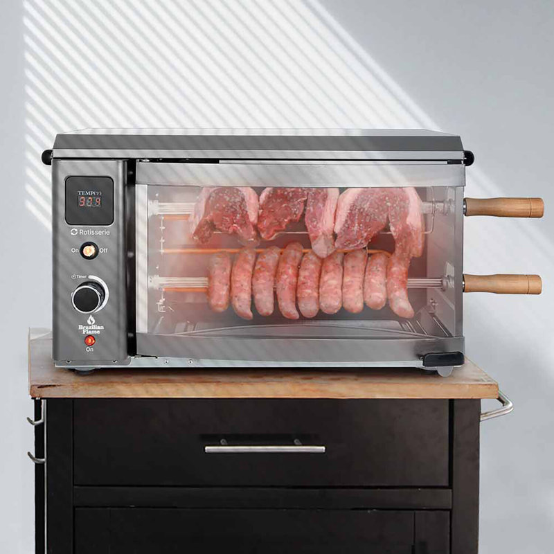 21" W x 12.4" D Indoor/Outdoor Use Single Burner Freestanding Electric Grill, Silver