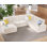 Canapé modulaire Glendora de 112 po avec chargement USB, rangement pour chaise longue et porte-gobelets