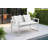Chester Modern Outdoor Aluminum Loveseat with Cushions – Woven Rattan Patio Seating for Two with Woven Rattan Back and Seat