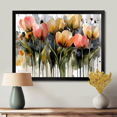 Watercolors Tulips Bouquet Of Spring Blooms III - Tulipes, art mural