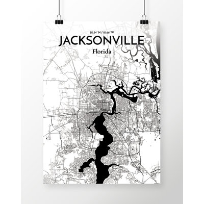 Jacksonville City Map - No Frame Print