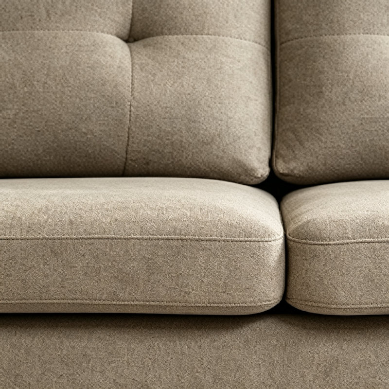 Canapé capitonné 67,7 po de largeur Mid-Century avec pieds en bois, Chameau