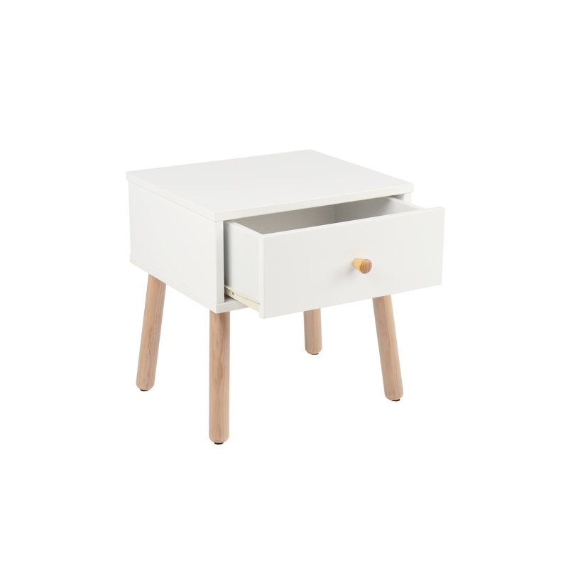 Aloysius 1 Drawer Solid Wood Nightstand