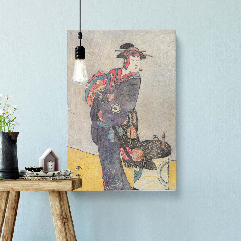 Fourth Iwai Hanshiro by Katsukawa Shunsho - Wrapped Canvas, 50cm H x 35cm W x 3cm D