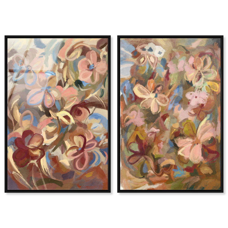 Moving Eden Set Set by Oliver Gal, 92"H x 62"W, Black Floater Frame