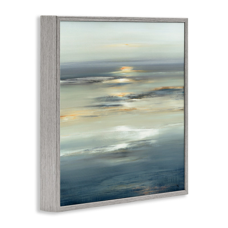 «Tranquil Nautical Sunrise Reflection» - impression, Estampe numérique Farmhouse, H 12 po x l 12 po
