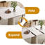 Table de salle à manger rétractable à dalle de roche pliante, table carrée extensible moderne avec base en acier inoxydable revêtue de cuir, table de cuisine à double usage peu encombrante