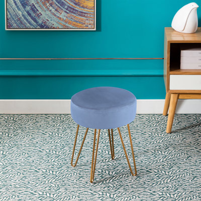Tabouret de coiffeuse en velours rond et fer Foerster
