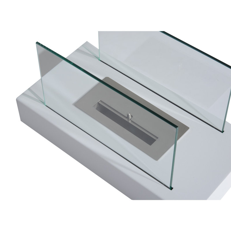 7.1'' W Bio-Ethanol Fireplace, White