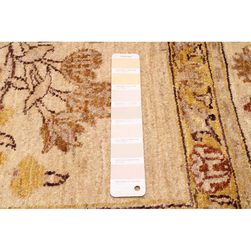 One-of-a-Kind 9'1" X 12'1" New Age Wool Area Rug in Khaki