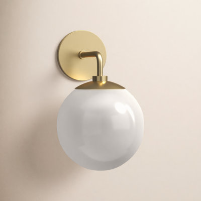 Luna Single Light Glass Steel Dimmable Armed Sconce