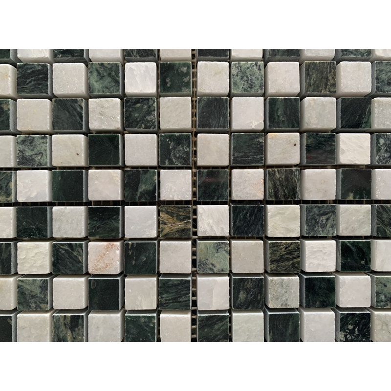 Carreau de mosaïque de 0,6 po x 0,63 po, Vert foncé / vert clair